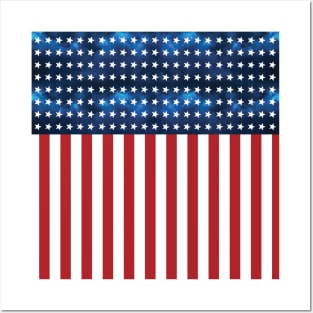 American flag galaxy all big - blue galaxy (patriot - veteran - USA lover) - gift idea Posters and Art